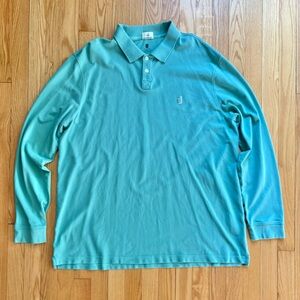 Johnnie-O Hangin’ Out Men’s Long Sleeve Polo Shirt Cotton Spandex 2XL Green